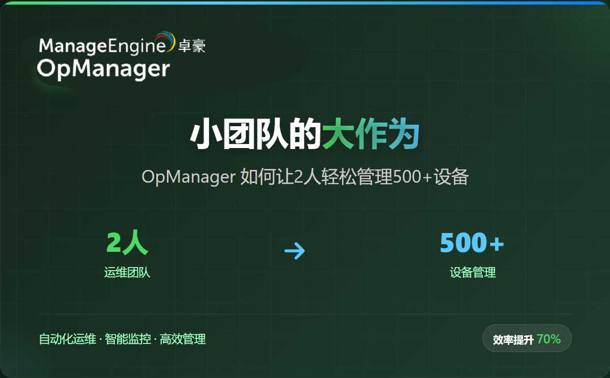 小团队的大作为——OpManager 如何让2人轻松管理500+设备