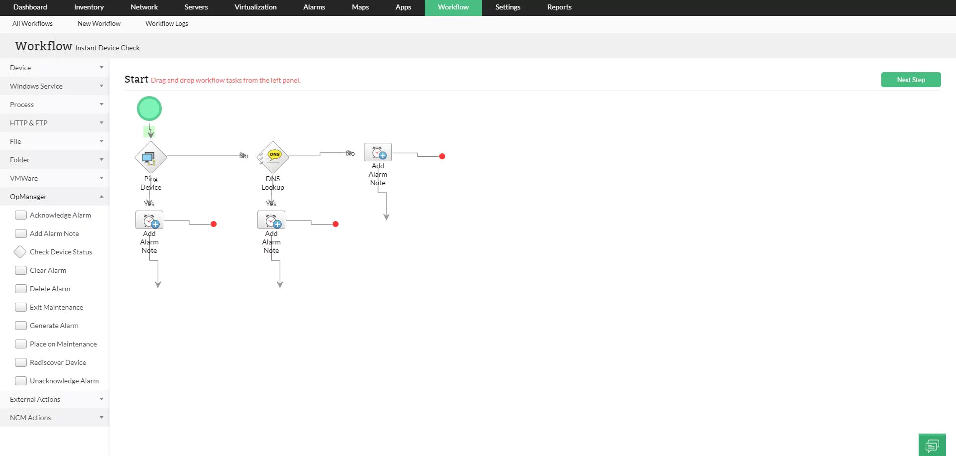 OpManager Network Fault Remediation Network fault remediation- ManageEngine OpManager