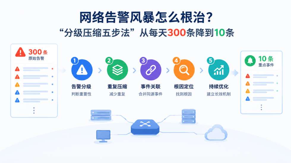 网络告警风暴怎么根治?分级压缩五步法 网络告警风暴怎么根治?分级压缩五步法