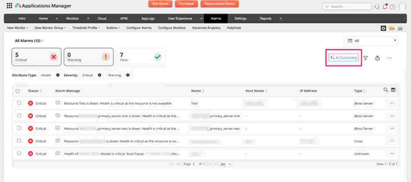 AI Alarm Summary 仪表板