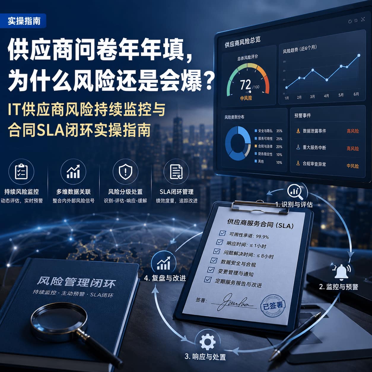 供应商问卷年年填,为什么风险还是会爆?IT供应商风险持续监控与合同SLA闭环实操指南