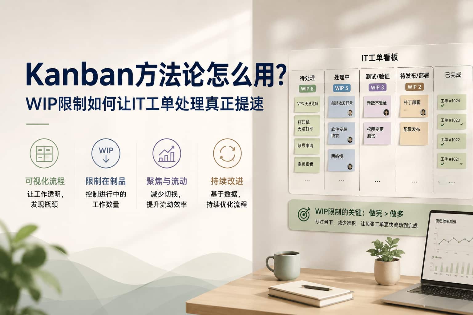 Kanban方法论怎么用?WIP限制如何让IT工单处理真正提速