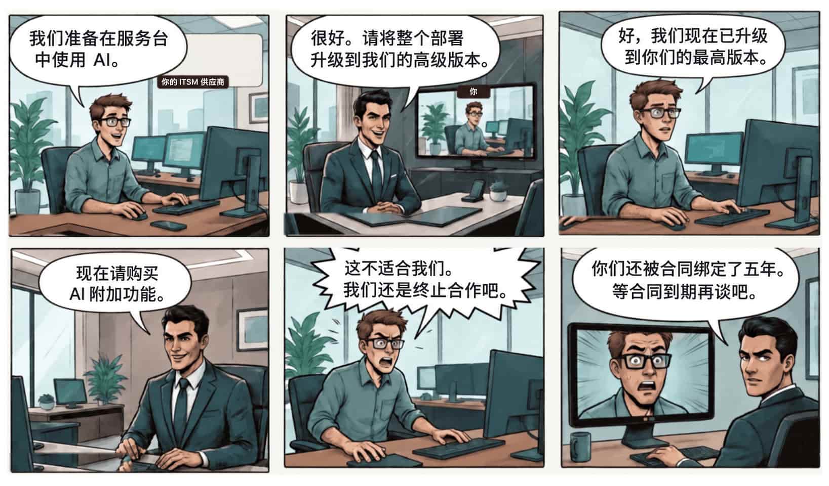 AI 版本升级和附加功能收费的六格漫画 中文版